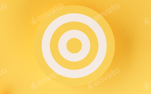 Preview: 3d Target on yellow background.