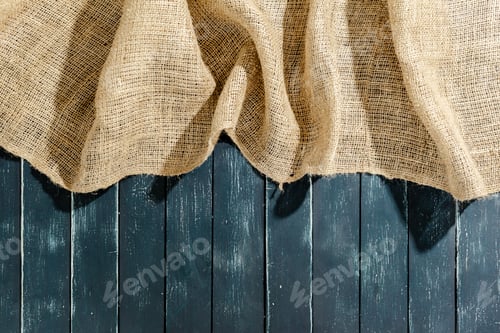 Preview: sackcloth on wooden table