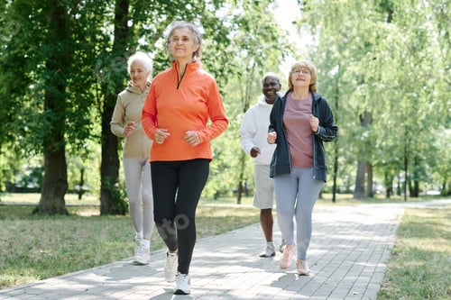 Preview: Senior people running in the morning