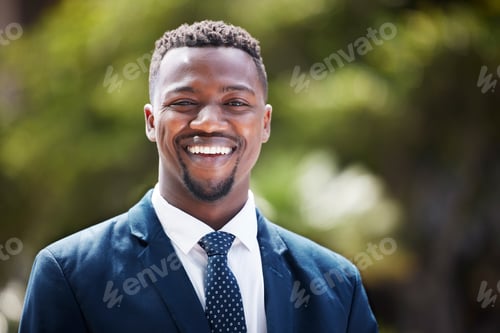 Preview: Smile, happy and motivation for business man, manager and leader alone in city, town or downtown. P