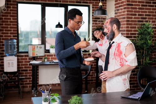 Preview: Tired employees in tense conversation with boss, unhappy with corporate demands