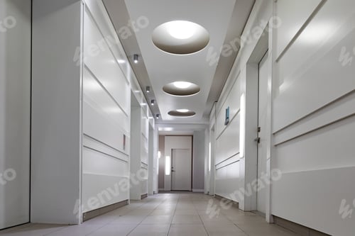 Preview: White hallway architectural indoor design detail