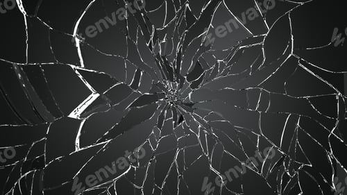 Preview: Glass breaking pieces isolated on white