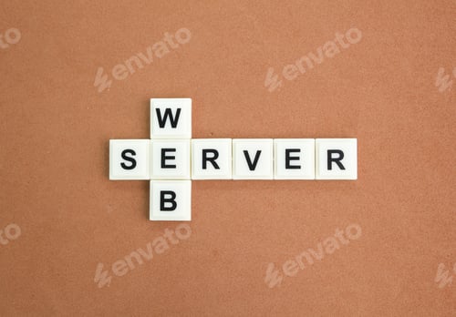 Preview: The letters of the alphabet are arranged crosswise and horizontally with the word Web server.