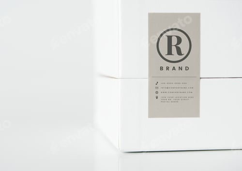 Preview: Simple white packaging box mockup