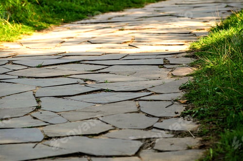 Preview: pedestrian road decorated with flat stones