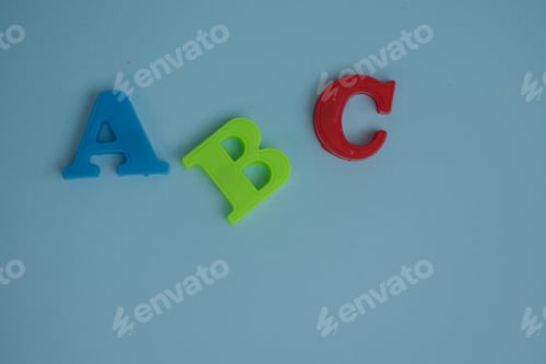 Preview: ABC text isolated against blue background.
