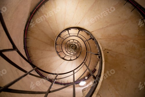 Preview: Spiral stairs view from Arc de Triumph in Paris.