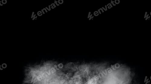 Preview: White smoke or fog isolated on black background.