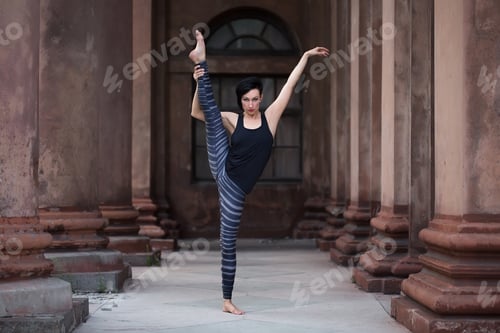 Preview: Beautiful ballerina dancing on the street near the theater