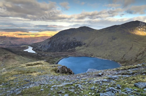 Preview: Beautiful evening landscape in Ireland, Carrauntoohil, Wicklow, Glendalough