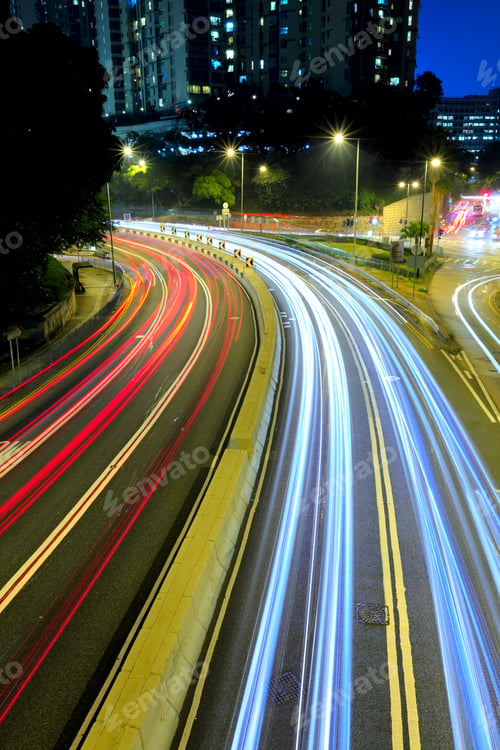 Preview: urban city with car light