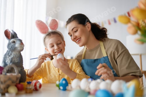 Preview: family preparing for Easter