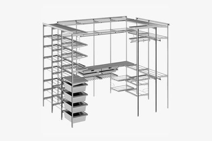 Preview: Modular Open Wardrobe System with Shelves and Drawers