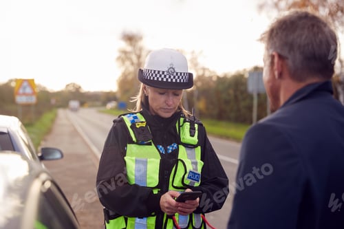 Preview: Traffic Police Officer Takes Witness Statement From Driver At Road Traffic Accident On Mobile Phone