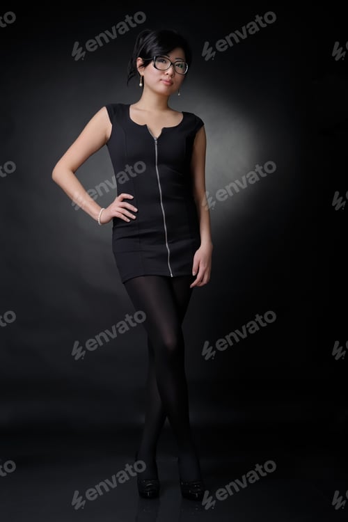 Preview: Asian Woman In The Black Dress