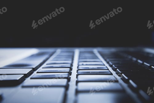Close up of a Dark Laptop Keyboard