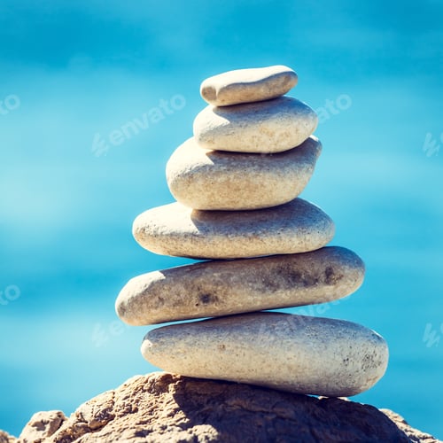 Preview: Stones balance, vintage pebbles stack background