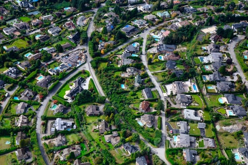 Preview: Aerial View of luxury homes in British Properties, West Vancouver, British Columbia, Canada