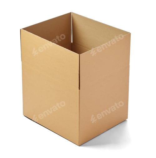 Preview: A cardboard box is sitting on a white background