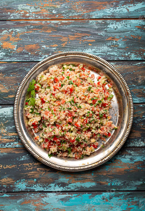 Preview: Arab Turkish salad tabbouleh from above