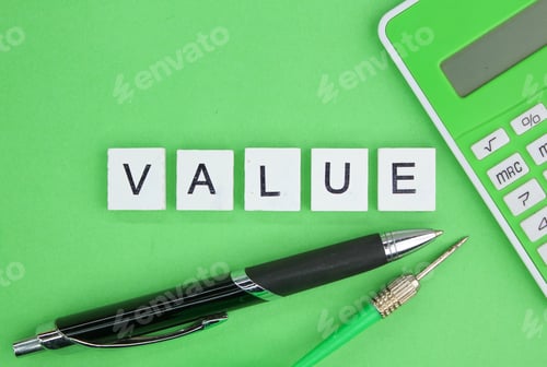 Preview: letters of the alphabet with the word value.