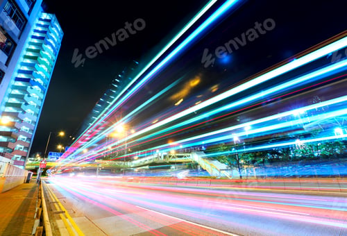 Preview: Car light trails in Hong Kong