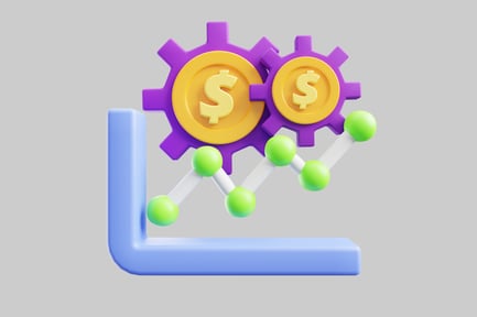 Preview: Finance growth chart with gears