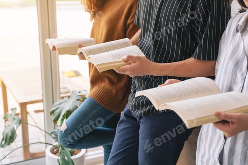 Preview: Three young people enjoyed reading books together