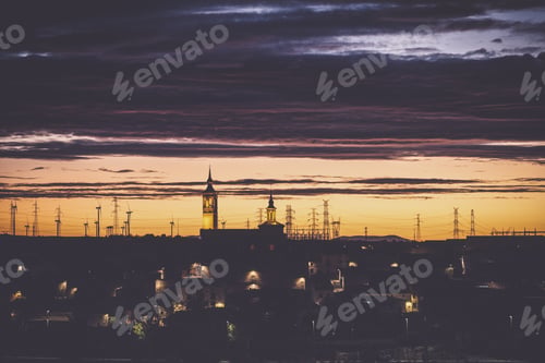 Preview: Wind turbines for electric power production, Zaragoza Province, Aragon in Spain.
