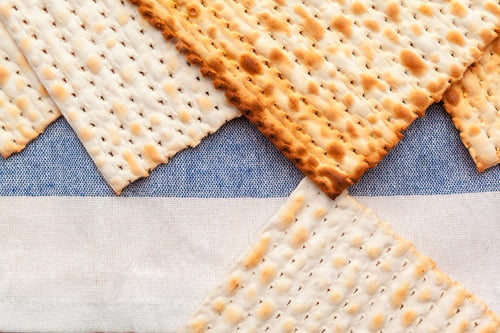 Preview: matzo flatbread for Jewish high holiday celebrations on the table