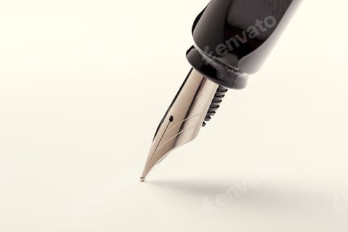 Preview: Fountain pen isolated on white background