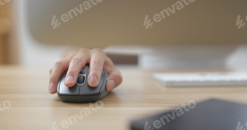 Preview: Woman work at office with using desktop computer