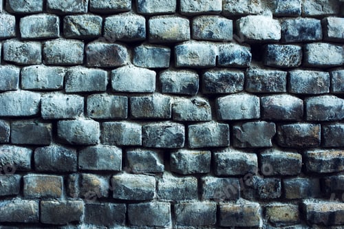 Texture of a blue brick wall background