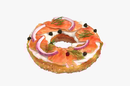 Preview: Loaded Bagel with Lox, Cream Cheese, Onion, and Dill