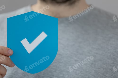 Preview: Close-up shot of network protection and information privacy icon