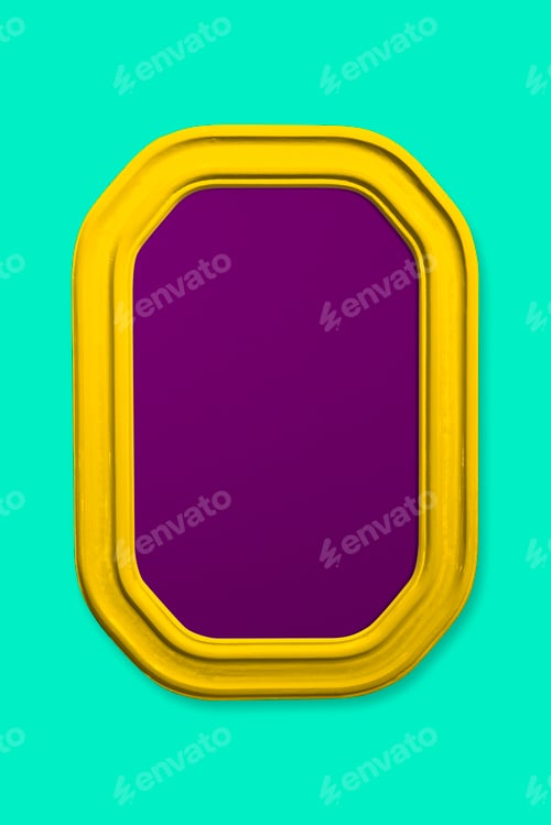 Preview: Golden blank frame mockup