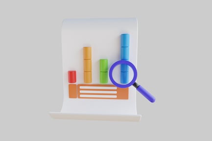 Preview: Data analysis chart with magnifier