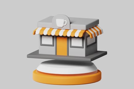 Preview: Stylized Coffee Shop Retail Stand