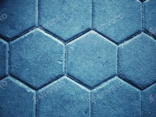 Preview: Closeup shot of a blue hexagon tile background
