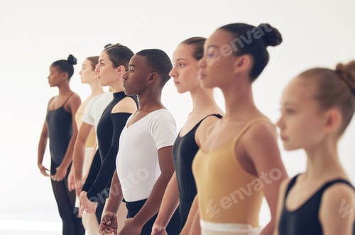 Preview: Shot of a group of ballerinas getting ready to perform in a dance studio