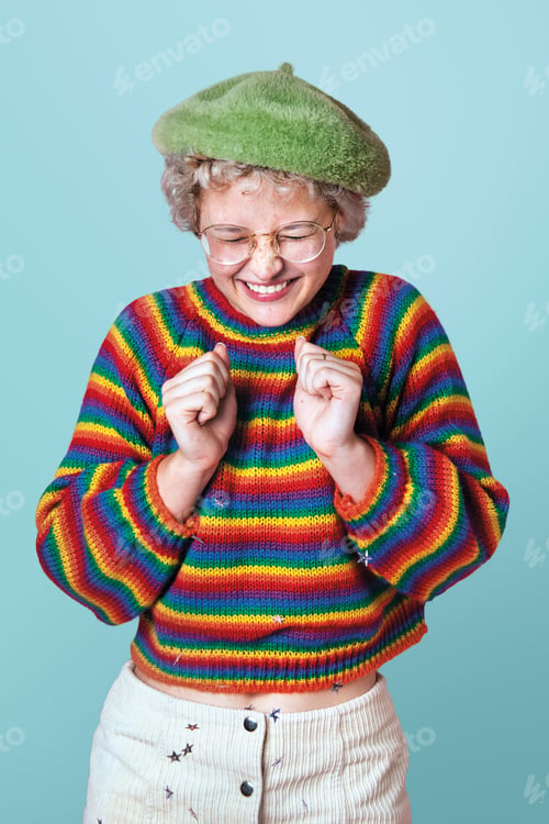 Preview: Cute girl in a beret mockup