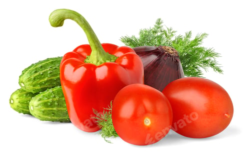 Preview: Isolated salad vegetables