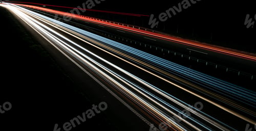 Preview: abstract red car lights at night. long exposure