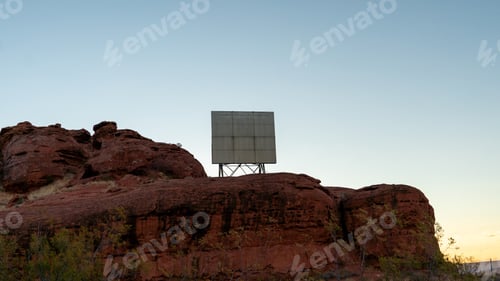 Preview: Huge billboard on the red sandy mountain in St, George city, Utah