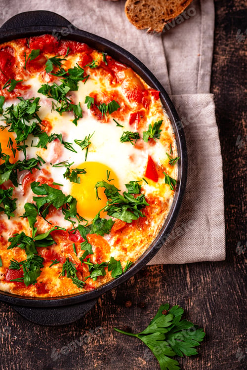 Preview: Shakshuka, traditional Jewish breakfast dish