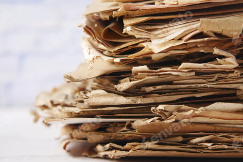 Preview: stack of Old papers on table