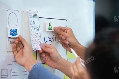 Vista previa: El desarrollador de UX y diseñador de interfaces de usuario de Close up utilizan la realidad aumentada para intercambiar ideas sobre la Aplicación móvil