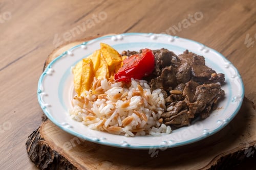 Preview: Liver kebab cuisine. Leaf Liver spicy. Delicious turkish ciger. (Turkish name; yaprak ciger)