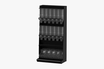 Preview: Black Rectangular Vending Machine with Multi-Row Dispensers